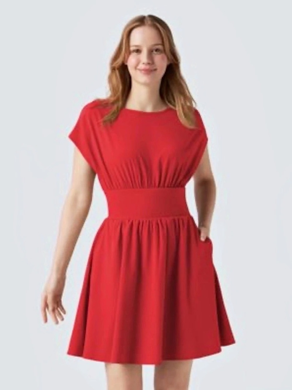 NWOT- Breezeful Batwing Red Mini Dress Size M